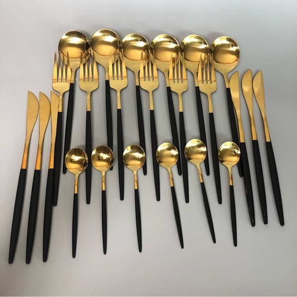 24pcs Stainless Steel Cutlery Set Portuguese Spoon Western Cutlery Sets - Picture 13 of 16